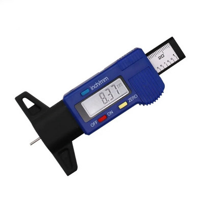 0–25,4 mm digitālo automašīnu riepu riepu protektora dziļuma mērītājs, kalibra biezuma mērītājs, auto riepu nodiluma noteikšanas mērīšanas rīks