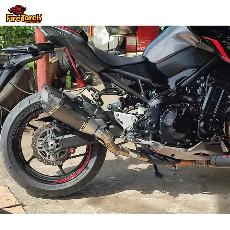 Libistage Kawasaki Z900 A2 Z900e 2017-2023 mootorratta väljalaske summuti Escape Moto Modiifed roostevaba keskmise keskmise ühendustoru jaoks