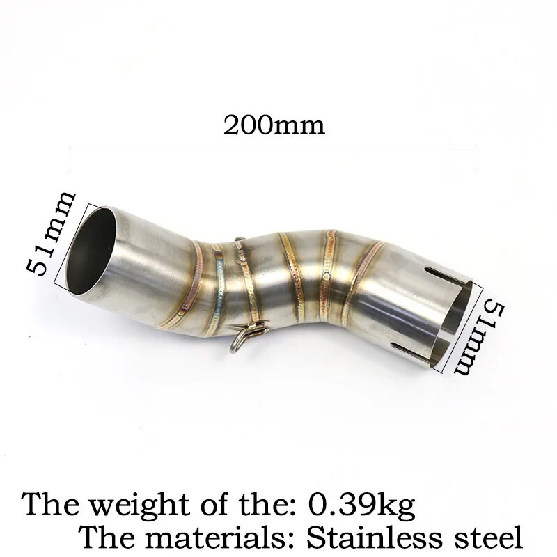 Για Kawasaki Z900 2017 2018 2019 Σύστημα εξάτμισης μοτοσικλέτας 51 mm εξάτμιση Pipe z900 εξάτμιση Middle Link Pipe