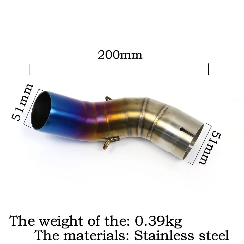 Για Kawasaki Z900 2017 2018 2019 Σύστημα εξάτμισης μοτοσικλέτας 51 mm εξάτμιση Pipe z900 εξάτμιση Middle Link Pipe