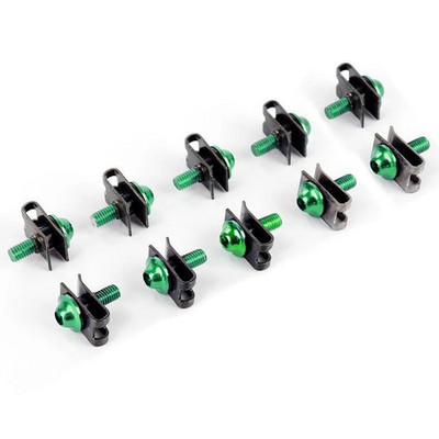 Universal 10 bucăți/set șurub pentru carcasă de motocicletă 5mm M5 șuruburi de carenare din aluminiu Clip de fixare șurub piulițe cu arc Accesorii pentru motociclete