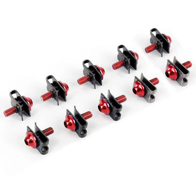 Universal 10 bucăți/set șurub pentru carcasă de motocicletă 5mm M5 șuruburi de carenare din aluminiu Clip de fixare șurub piulițe cu arc Accesorii pentru motociclete
