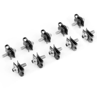 Universal 10 bucăți/set șurub pentru carcasă de motocicletă 5mm M5 șuruburi de carenare din aluminiu Clip de fixare șurub piulițe cu arc Accesorii pentru motociclete