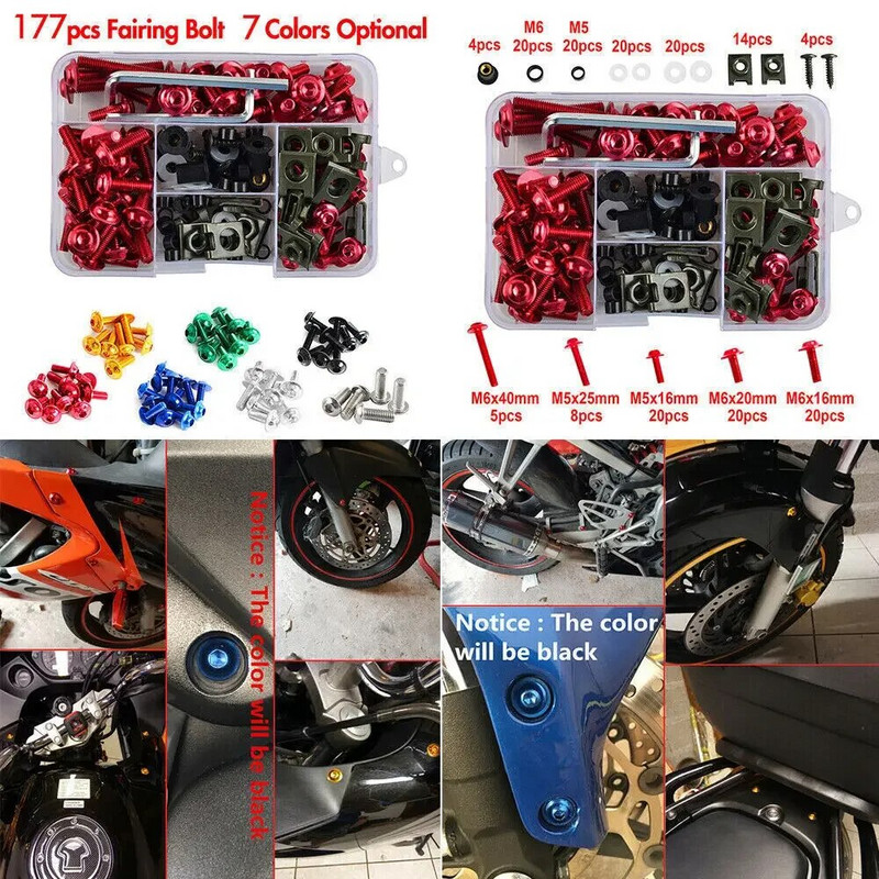 177 TK kattepoltide komplekt CNC kruvid mutter Hondale CBR600RR CBR900RR CBR929RR CBR1000RR CBR 600RR 900RR 929RR 1000RR 600