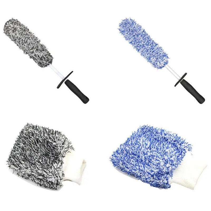 Automazgātava Super Brush Mikrošķiedras Riteņu Suka Neslīdošs Mīksts Rokturis Viegli tīrāms Automašīnas Riteņu Spieķi Automašīnas Piederumi