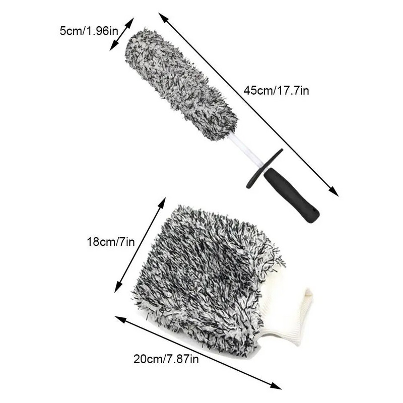 Automazgātava Super Brush Mikrošķiedras Riteņu Suka Neslīdošs Mīksts Rokturis Viegli tīrāms Automašīnas Riteņu Spieķi Automašīnas Piederumi