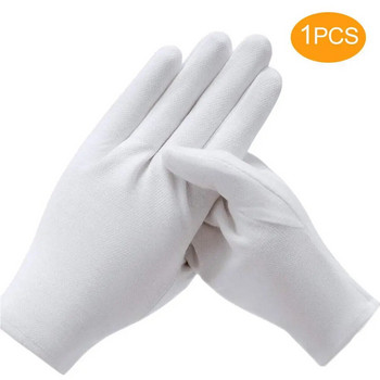 Λευκά βαμβακερά γάντια Full Finger Άνδρες Γυναίκες Σερβιτόροι/οδηγοί/Κόσμημα/Εργαζόμενοι Μαλακά γάντια Απορρόφησης ιδρώτα Γάντια Προστασία χεριών