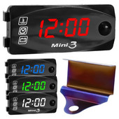 3-IN-1 mootorratta voltmeeter DC 6V-30V pinge aeg temperatuur LED-ekraani paneeli arvesti mõõtur, digitaalne voltmeeter elektromobiilile