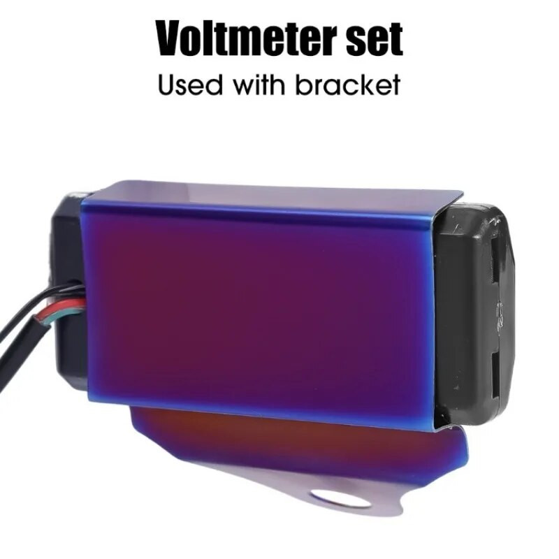 Voltmetru 3-IN-1 pentru motocicletă DC 6V-30V Tensiune Timp Temperatură Afișaj LED Contor indicator Voltmetru digital pentru electromobil