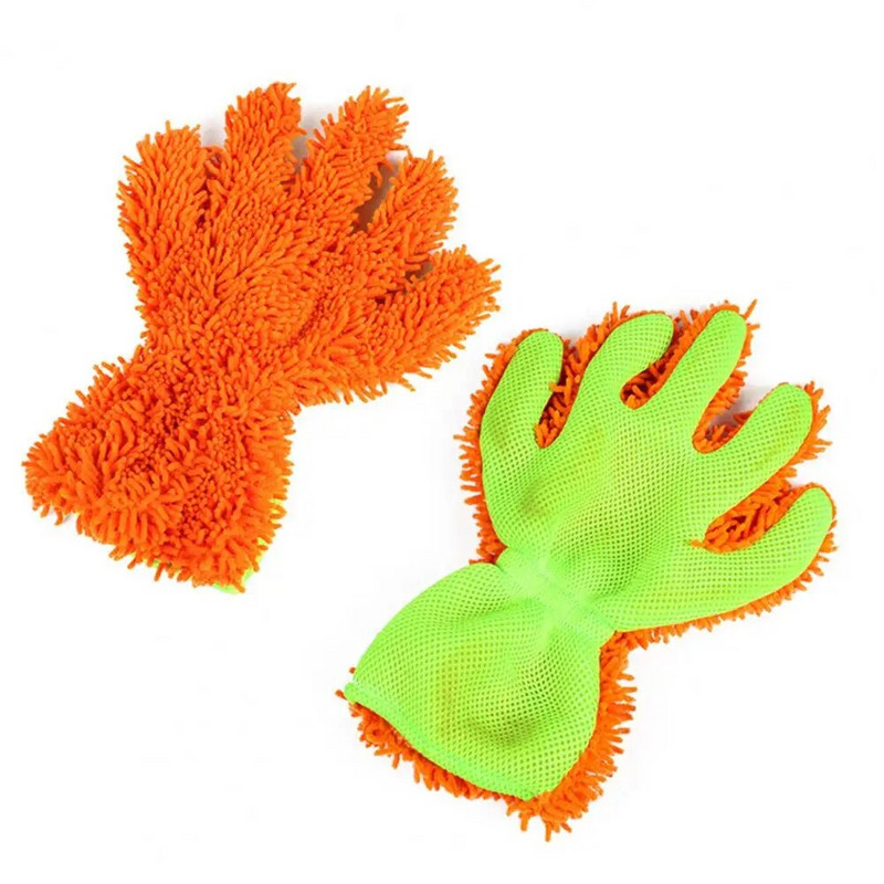 1db kényelmes autómosó kesztyű, nem hullik öt ujj, autótisztító kesztyű, autóbelső külső tisztító kesztyű