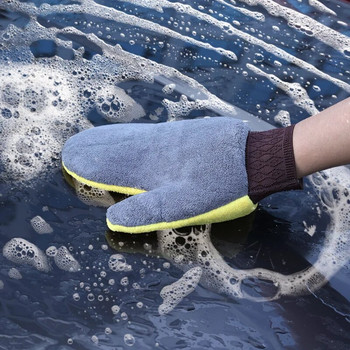 Ръкавици за почистване на автомобили Мек микрофибър Силно водопоглъщане Ръкавица за миене на каросерията на автомобила Стъкло на прозореца Детайли на гуми Инструменти за почистване на прах