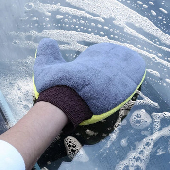 Ръкавици за почистване на автомобили Мек микрофибър Силно водопоглъщане Ръкавица за миене на каросерията на автомобила Стъкло на прозореца Детайли на гуми Инструменти за почистване на прах