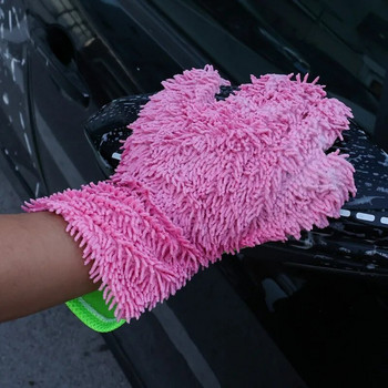 Двустранни микрофибърни ръкавици за автомивка Многофункционална почистваща четка Ръкавици за измиване на детайли Инструмент за почистване на автомобили за домашна употреба