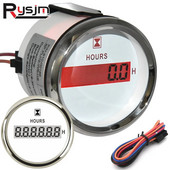 HD Universālie 52 mm digitālie stundu skaitītāji 0-99999,9 H stundu skaitītāji Pulksteņa mērītājs jūras laivai jahtai automašīnai, sarkana fona apgaismojums 12 V/24 V