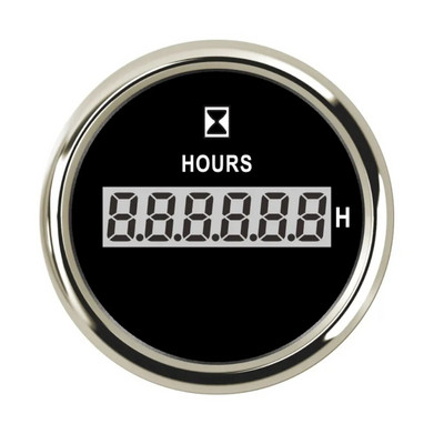 HD Universālie 52 mm digitālie stundu skaitītāji 0-99999,9 H stundu skaitītāji Pulksteņa mērītājs jūras laivai jahtai automašīnai, sarkana fona apgaismojums 12 V/24 V