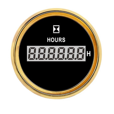 HD Universālie 52 mm digitālie stundu skaitītāji 0-99999,9 H stundu skaitītāji Pulksteņa mērītājs jūras laivai jahtai automašīnai, sarkana fona apgaismojums 12 V/24 V