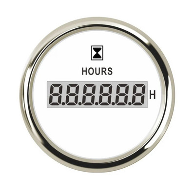 HD Universālie 52 mm digitālie stundu skaitītāji 0-99999,9 H stundu skaitītāji Pulksteņa mērītājs jūras laivai jahtai automašīnai, sarkana fona apgaismojums 12 V/24 V