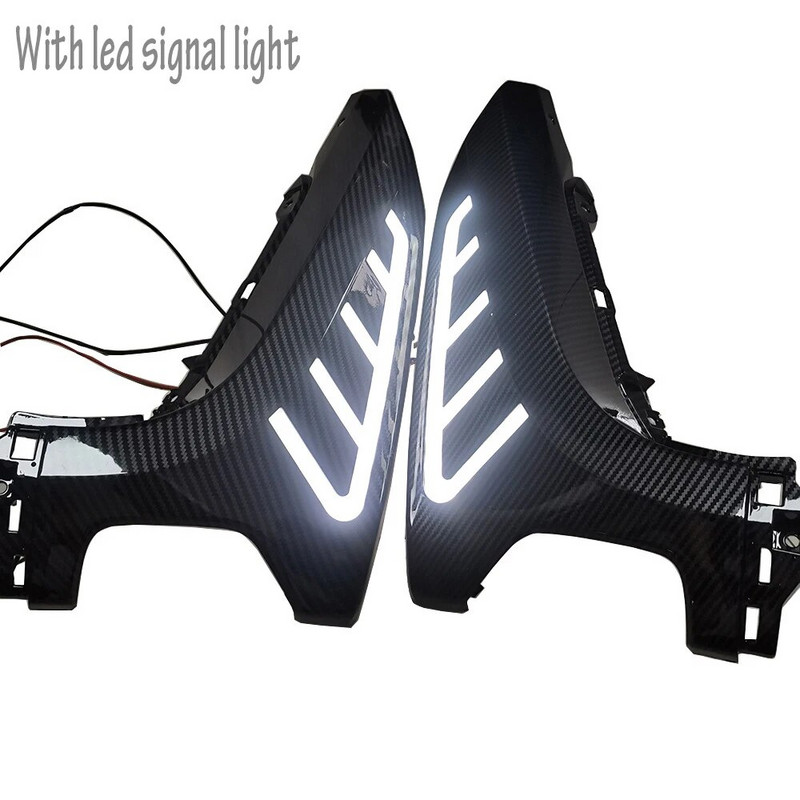 Motocikla priekšējā sānu paneļa vāka oglekļa kāju vairogs ar LED signāllampiņu priekš YAMAHA NMAX 125 155 2023 2022 NMAX155 2020 2021