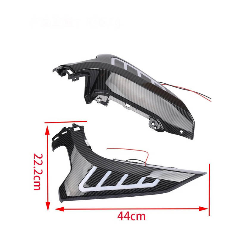 Motocikla priekšējā sānu paneļa vāka oglekļa kāju vairogs ar LED signāllampiņu priekš YAMAHA NMAX 125 155 2023 2022 NMAX155 2020 2021