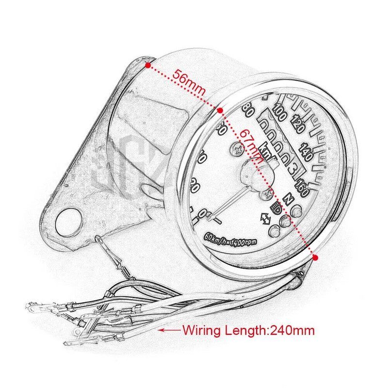 Vitezometru pentru motociclete Instrument din oțel inoxidabil Tahometru Indicator LED Odometru 12V Universal pentru DUCATI YAMAHA KTM HARLEY