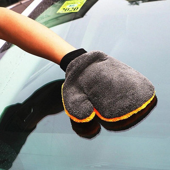 24x20cm Ръкавици за автомивка Плюшени ръкавици за почистване на автомобили Коралов флис без драскотини Восък Четка за детайли Аксесоари за грижа за автомобила