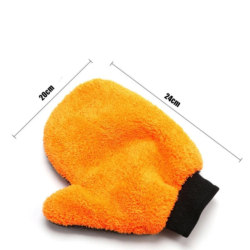 24x20cm autopesukindad plüüsist autopuhastuskindad korallifliisist kriimuvaba vaha detailihari autohooldustarvikud