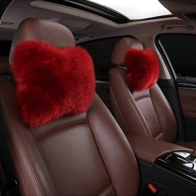 2tk Auto kaelapadjad Universaalne pehme karusnahast auto peatoe padi istme tarvikud seljatoe turvapadi auto sisetarvikud