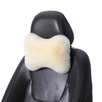 Възглавница за врата на столчето за кола Зимна плюшена възглавница за главата на колата Плюшена универсална топла възглавница за глава Поддържаща интериорни аксесоари