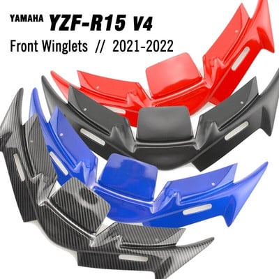 MKLIGHTECH For YAMAHA R125 R15 V4 2021-2024 Front Fairing Winglets Aerodynamic Wing Shell Cover Protection Guards YZF-R15 V4