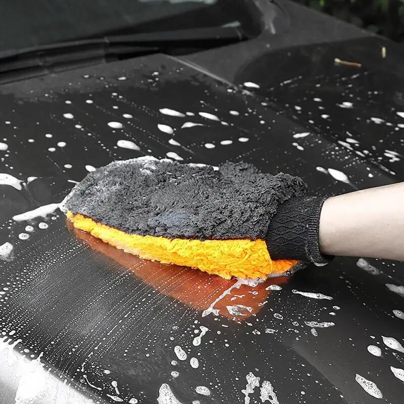 Scratch Free Wash Mitt īpaši biezi cimdi žāvēšanai un tīrīšanai atkārtoti lietojami abpusēji mazgāšanas dūraiņi ar spēcīgu ūdens absorbciju