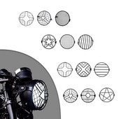 Protecție universală pentru faruri pentru motociclete, 6,5 inci, lampă pentru motociclete, capac metalic, mască de grătar cu plasă pentru Honda CG125 GN125