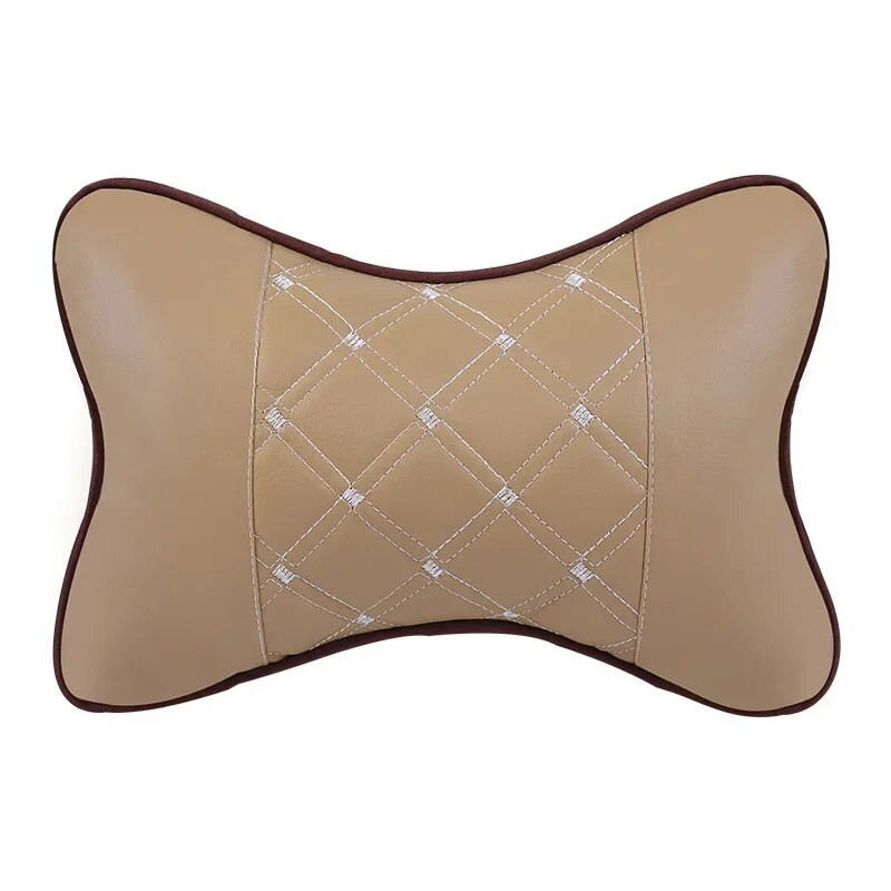 Universālie automašīnu kakla spilveni abās pusēs Pu ādas komplektā galvas balsts galvas sāpju mazināšanai ar pildījumu ar šķiedru automašīnas spilvenu kakla spilvens automašīnai