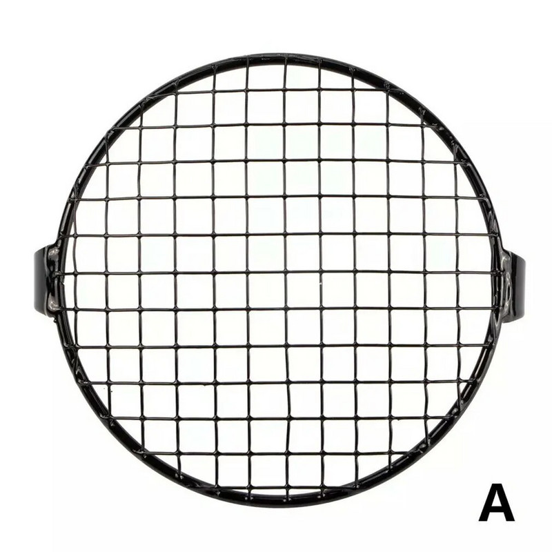 7 collu motocikla universālais vintage priekšējo lukturu aizsargs Retro režģa gaismas luktura pārsegs Motocikla modificēts metāla sieta abažūrs