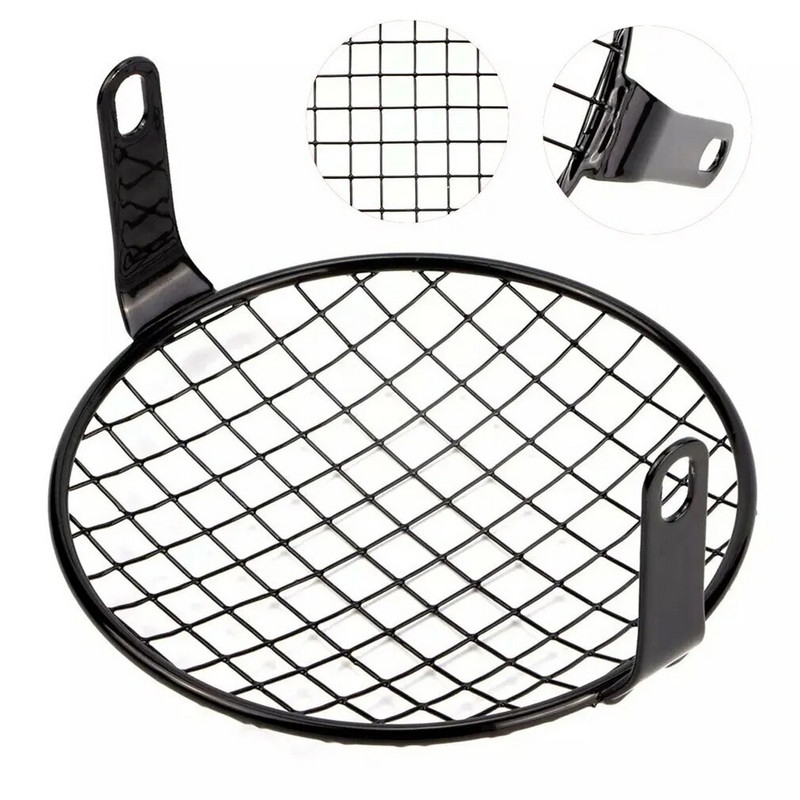 7 collu motocikla universālais vintage priekšējo lukturu aizsargs Retro režģa gaismas luktura pārsegs Motocikla modificēts metāla sieta abažūrs