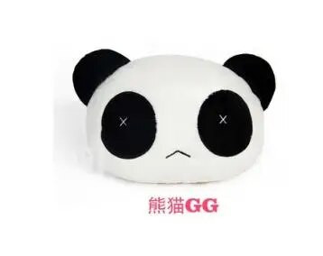Automašīnas kakla spilveni plīša jauks Creative Panda galvas balsts galvas sāpju mazināšanai, pildītas šķiedras universāls automašīnas spilvens