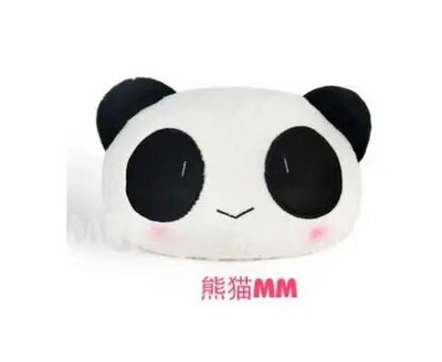 Automašīnas kakla spilveni plīša jauks Creative Panda galvas balsts galvas sāpju mazināšanai, pildītas šķiedras universāls automašīnas spilvens