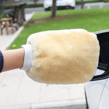 2Pc ръкавица за миене на кола Професионални супер меки синтетични агнешки инструмент за почистване на вълна Ръкавици за автомивка