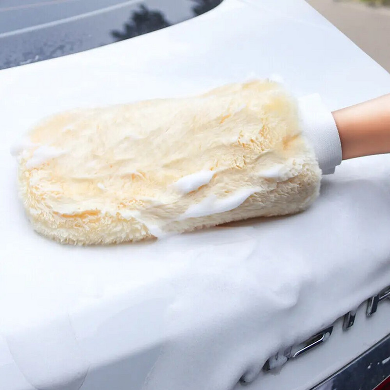 2tk Car Wash Mitt Glove Professionaalne ülipehme sünteetiline lambavilla puhastusvahend autopesukindad