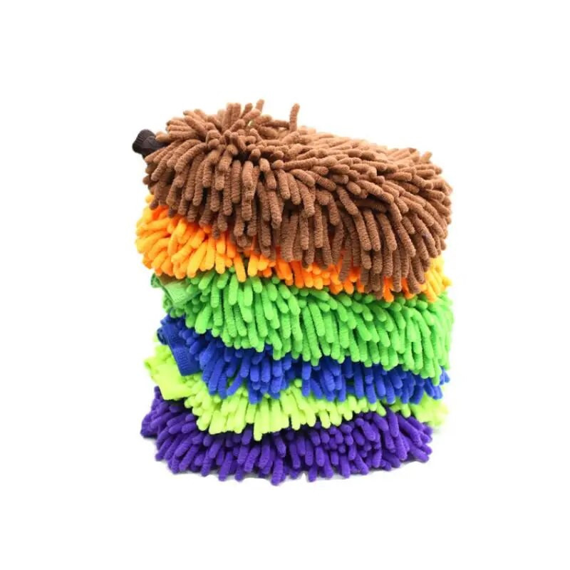 1vnt dvipusės mikropluošto plaunamos automobilių plovimo pirštinės Dvipusės automobilių priežiūros pirštinės