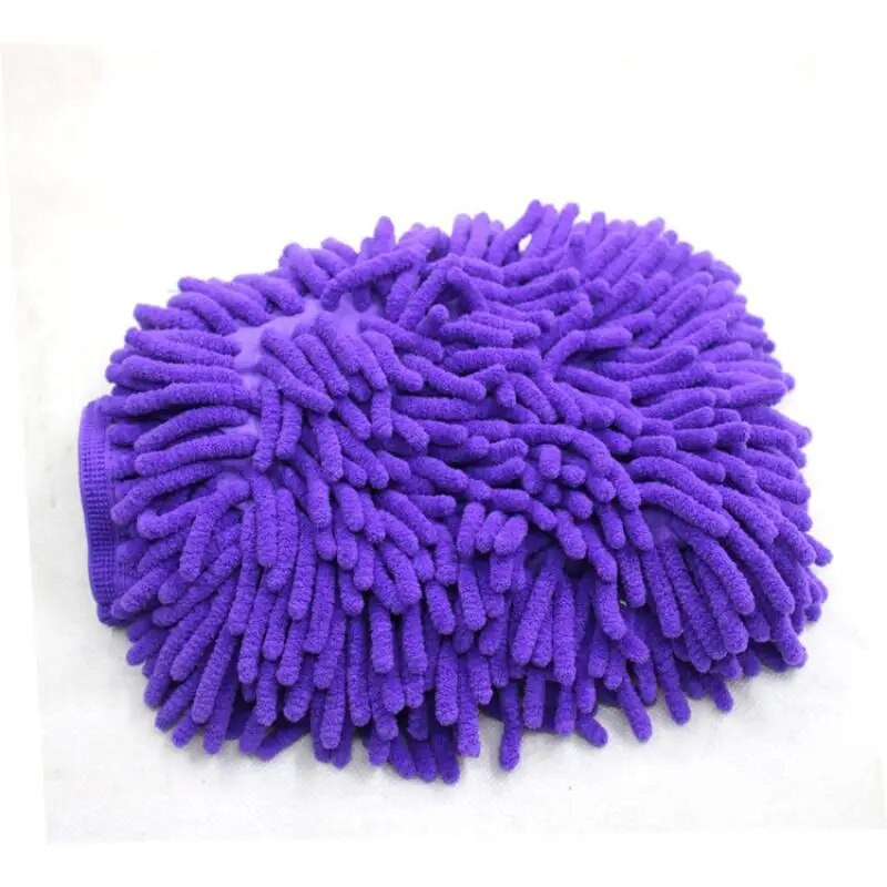 1vnt dvipusės mikropluošto plaunamos automobilių plovimo pirštinės Dvipusės automobilių priežiūros pirštinės