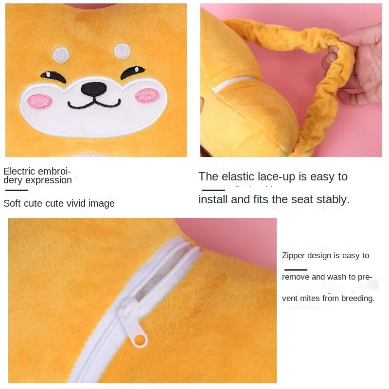 Kreatív rajzfilm aranyos autós fejtámla karima plüss nyakpárna autó belső kialakítás lány ülés kényelmes párna