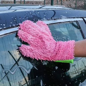 Микрофибърни ръкавици за почистване на автомобили Меки против надраскване Водоустойчиви Четки за грижа за автоматично измиване Кърпи Аксесоари за автомивка