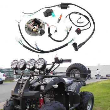 Комплект окабеляване на статора на запалителния статор на мотоциклет Запалителна бобина Magnetos Статор за 50cc 70cc 110cc 125cc 4-тактов велосипед