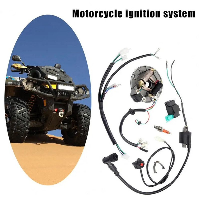 Motocikla aizdedzes statora vadu instalācijas aizdedzes spole Magnetos stators 50cc 70cc 110cc 125cc 4-taktu netīrumu motociklam