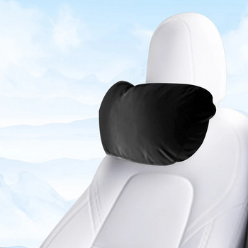 Флокираща седалка за кола Облегалка за глава Мека възглавница за врата с памет Висококачествена облегалка за глава Лумбална опора Бял Черен за Tesla Model 3 Model Y