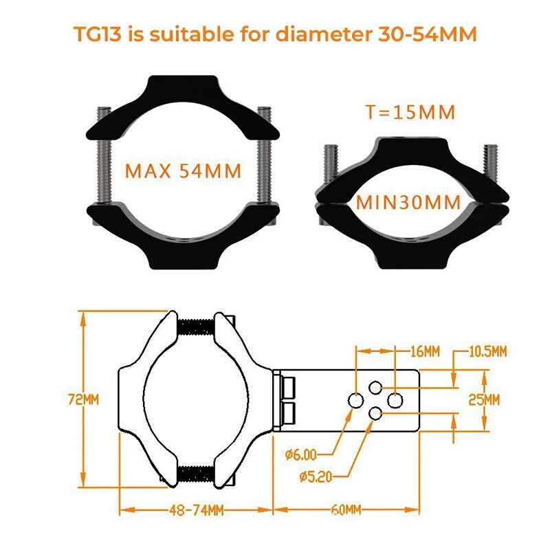 20-55 mm universāls motocikla priekšējo lukturu stiprinājuma kronšteini, dakšas auss smalcinātājs, priekšējā luktura turētājs, regulējiet motora dakšas stiprinājumu