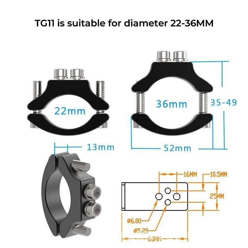 20-55 mm universāls motocikla priekšējo lukturu stiprinājuma kronšteini, dakšas auss smalcinātājs, priekšējā luktura turētājs, regulējiet motora dakšas stiprinājumu