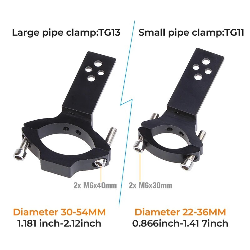 20-55 mm universāls motocikla priekšējo lukturu stiprinājuma kronšteini, dakšas auss smalcinātājs, priekšējā luktura turētājs, regulējiet motora dakšas stiprinājumu