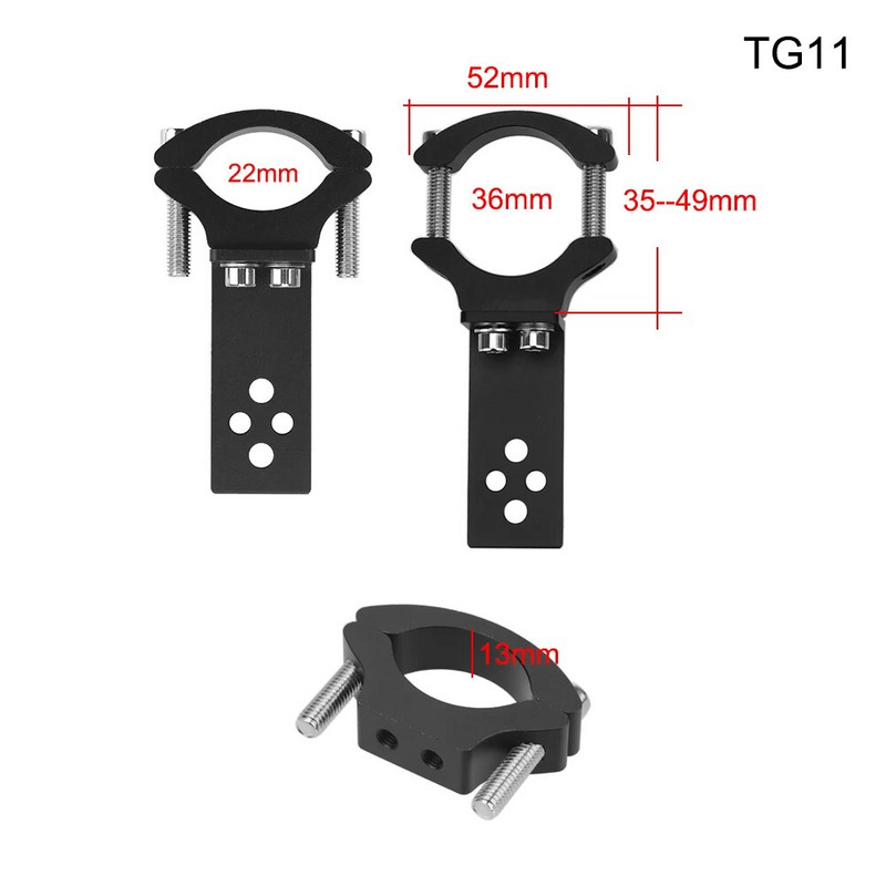 Universāla stiprinājuma regulējama skava Prožektora turētājs Motocikla piederumi Motocikla priekšējo lukturu kronšteins TG11/TG13