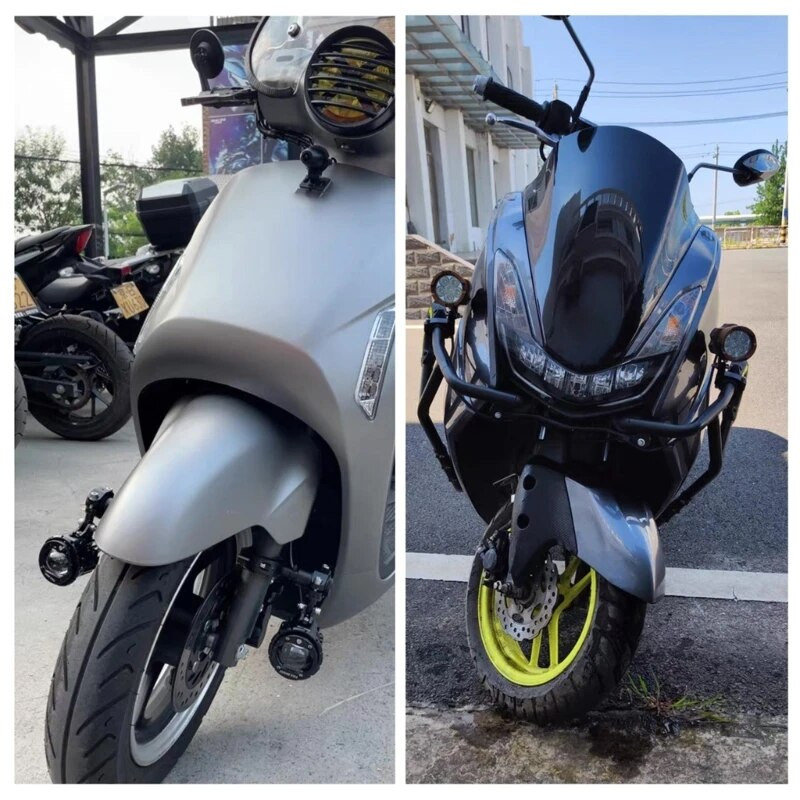 Montāžas kronšteinu komplekts LED motocikla gaismas horizontālā stieņa caurules skava Jumta spārnu turētāja priekšējo lukturu kronšteins